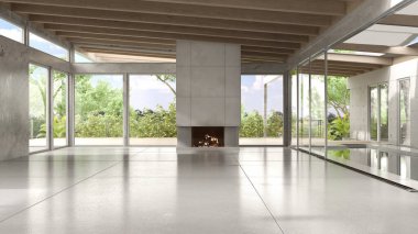 Boş modern iç mekan 3D görüntü