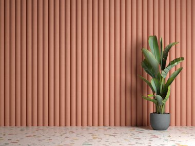 Memphis tarzı kavramsal iç mekan 3D görüntü