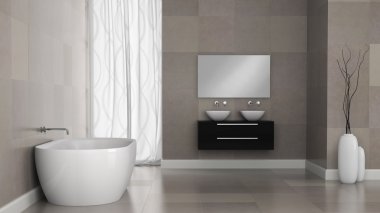 Modern banyo granit taş duvarlar ile iç