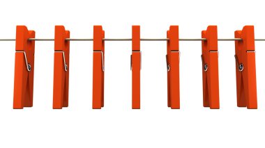 Kırmızı ahşap clothespins ip üzerinde