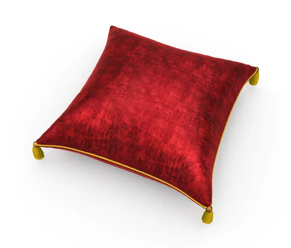 Royal red velvet pillow on white background 4 — Stock Photo, Image