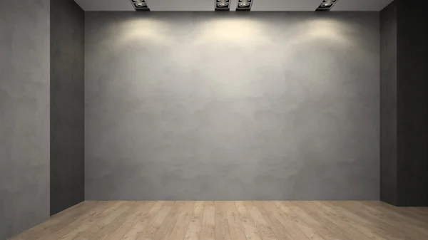 Empty room whith grey wall — Stock Photo, Image