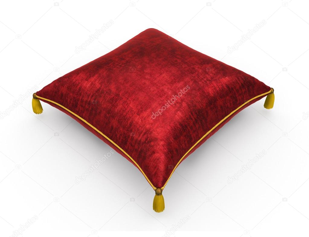 Royal red velvet pillow on white background Stock Photo by ©hemul75 56413333