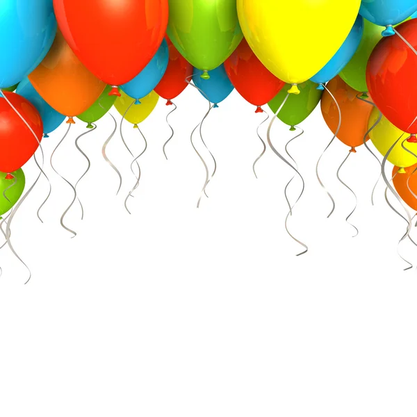 Party Luftballons auf weißem Hintergrund — Stockfoto
