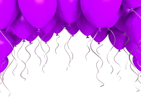 Purple party ballons on white background — Stock Photo, Image