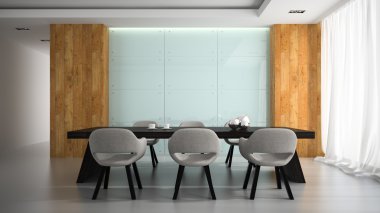 Toplantı Salonu 3d render, Modern iç