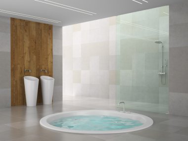Modern iç yatak 3d render