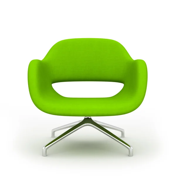 Sillón moderno verde aislado sobre fondo blanco 3d renderizado —  Fotos de Stock