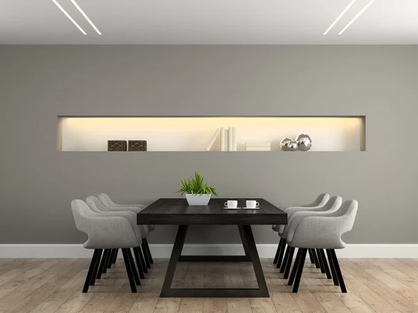 Tablo 3B oluşturma ile iç modern yemek odası