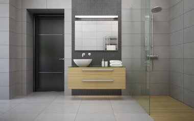 İç modern tasarım yatak 3d render 3