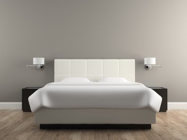 İç modern tasarım yatak 3d render