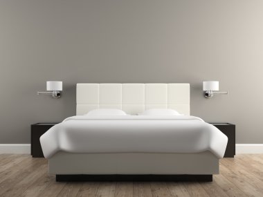 Interior of the modern design  bedroom 3D rendering clipart
