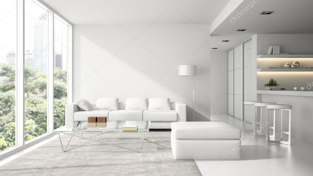 Interior Of The Modern Design Loft In White 3d Rendering Stock Photo C Hemul75 82831184