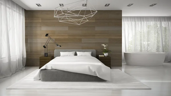 Küvet 3d render ile modern badroom iç