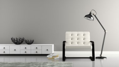 İki siyah vazo 3d render ile iç parçası