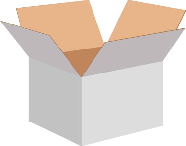 Açık beyaz karton kutu resmi.