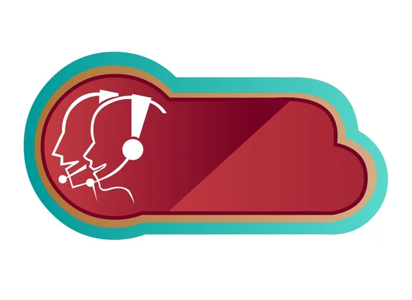 Logotipo longo vermelho do centro de chamadas —  Vetores de Stock