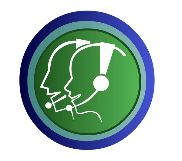 Logotipo verde call center —  Vetores de Stock