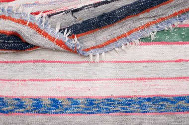 Etnik köy tarzında el yapımı kumaş. Eski doku.