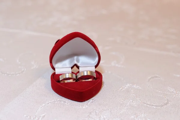 Scatola di anelli di nozze — Foto Stock