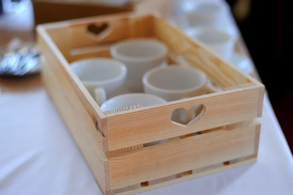 Copas en una caja de madera — Foto de Stock
