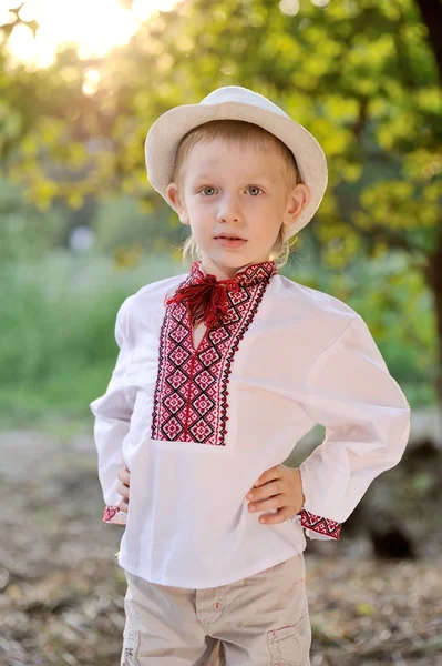 Pojke i ukrainska traditionella Outfit — Stockfoto