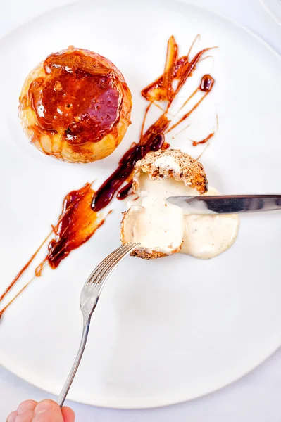 Biffin, Creme Brulee, sparken glass, — Stockfoto