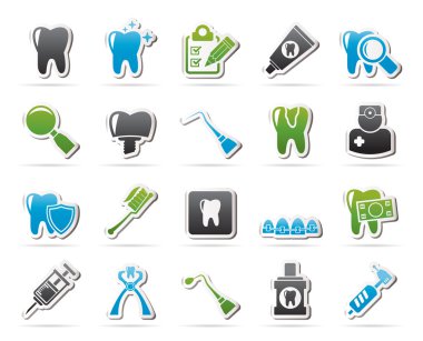 Diş tıp ve araçları simgeler