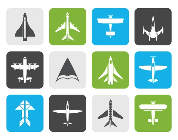 Flat different types of plane icons — Stock Vector