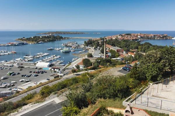 Vista panoramica sul porto di Sozopol, regione Burgas — Foto Stock