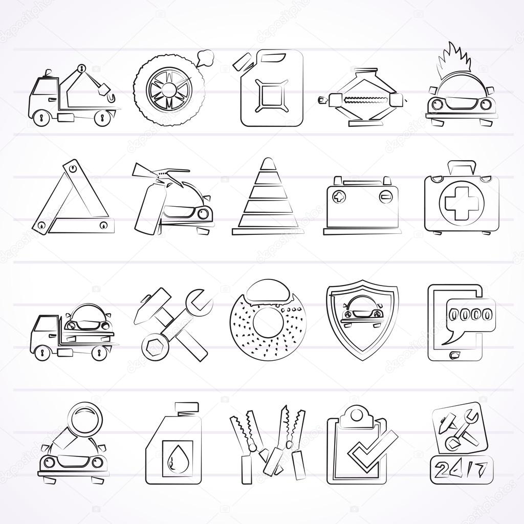 Roadside Assistance and tow icons