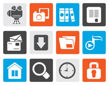 Düz bilgisayar ve Web sitesi simgeleri