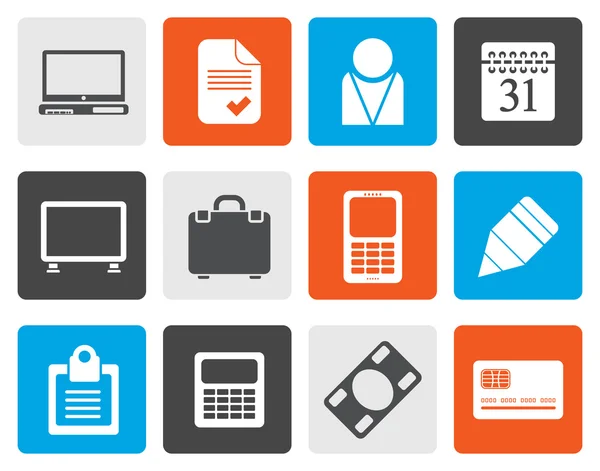 Flat Business and office icons — Stock Vector