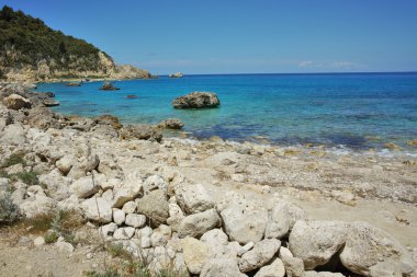 Agios Ioannis Beach, Lefkada, oniki adalar su kaya