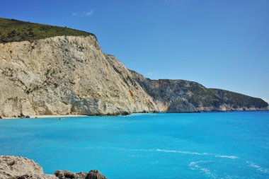 Porto Katsiki Beach, Lefkada, Ionian Islands sularına mavi