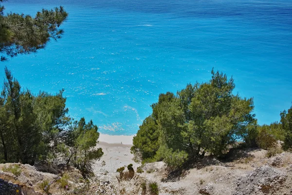 Niesamowity widok Gialos Beach, Lefkada, Wyspy Jońskie — Zdjęcie stockowe