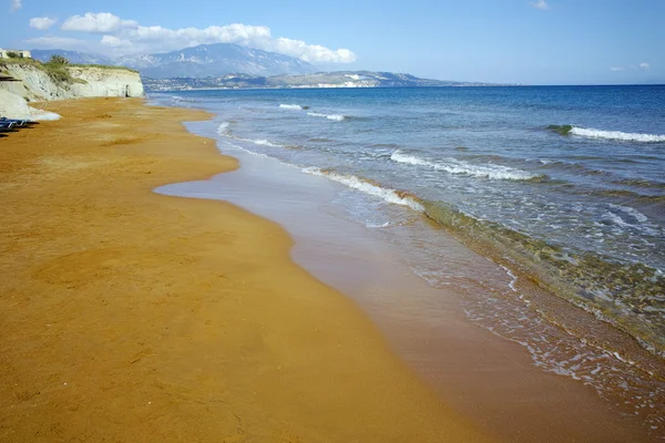 Prachtig uitzicht over Xi Beach, strand met rode zand in Kefalonia, Ionische eilanden — Stockfoto