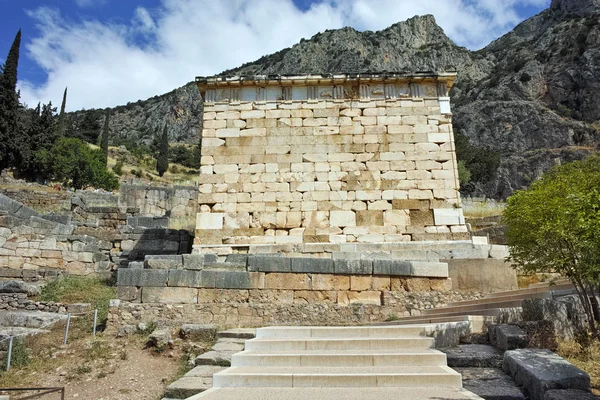 Stará budova starověké řecké archeologická lokalita z Delphi — Stock fotografie