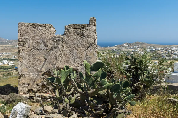 Las ruinas de una fortaleza medieval, isla de Mykonos, Grecia — Foto de Stock