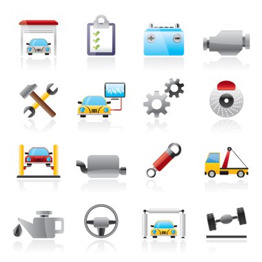 Araba Servisi bakım simgeleri