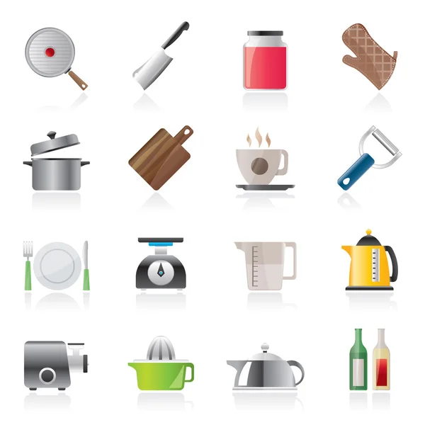 Huis keuken apparatuur pictogrammen Rechtenvrije Stockillustraties