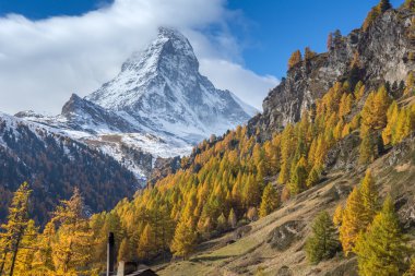 Mount Matterhorn, Valais Canton sonbahar Panoraması
