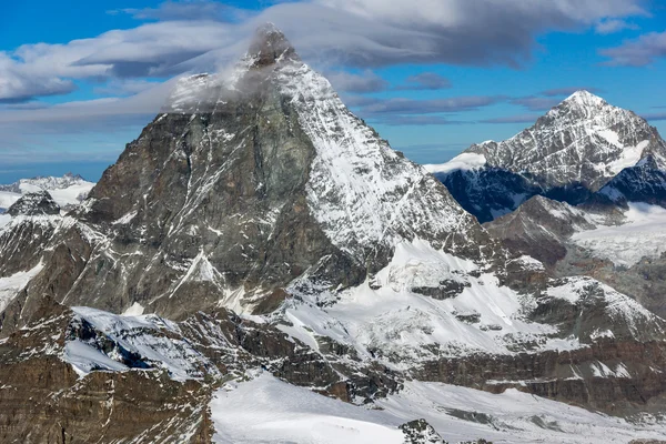 Mount Matterhorn, Valais Canton, Alpleri Panoraması kış — Stok fotoğraf