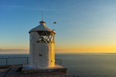 Deniz feneri Kavala, Doğu Makedonya ve Trakya üzerinden günbatımı