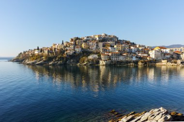 Amazing Panorama of Old town of Kavala, East Macedonia and Thrace clipart
