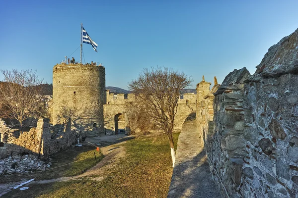 Aussichtsturm der byzantinischen Festung in Kavala, Ostmakedonien und Thrakien — Stockfoto