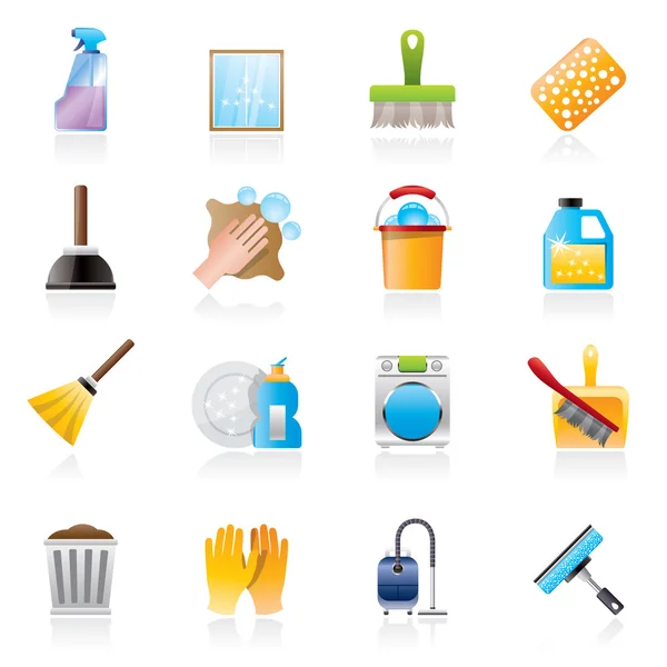 Iconos de limpieza e higiene — Archivo Imágenes Vectoriales