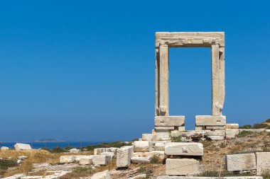 Kalıntıları Portara, Apollo Tapınağı girişi, Naxos Adası, Cyclades