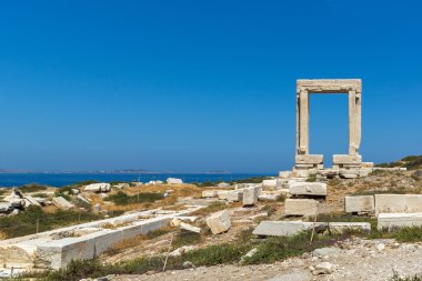 Panoramik Portara, Apollo Tapınağı girişi, Naxos Adası, Cyclades