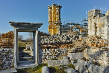 Bazilika arkeolojik alanda eski Filippi, Yunanistan